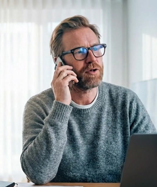 Customer checking a refund on the go
